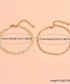 Alternative view of Σετ 2 Τμχ Απλή Αλυσίδα Αεροπλάνου gold
