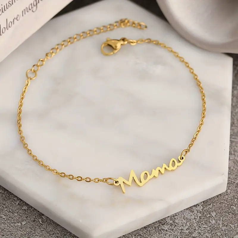Εξαιρετικό Βραχιόλι Με Σχέδιο Mama - Gold - Image 2
