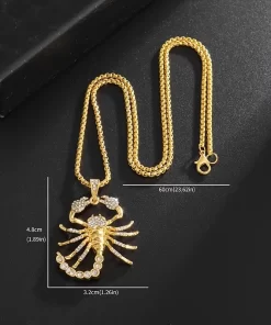 Alternative view of Trendy Zircon Golden Scorpion μενταγιόν GOLD
