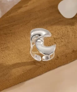 Alternative view of ασημένιον ανοικτό άκρο δαχτυλίδι - silver