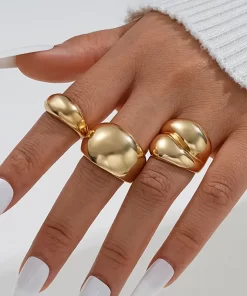 Σετ δαχτυλιδιού με ανοιχτό μανίκι - Gold