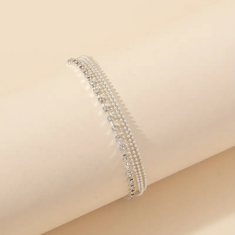 Αλυσίδα αστραγάλου Bling Bling με λεπτή αλυσίδα και στρας - Image 3