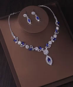 Σετ κοσμημάτων Silver, Κολιέ Και Σκουλαρίκια Γάμου The Bride's