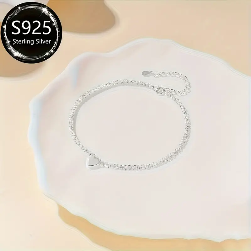 S925 διπλη αλυσιδα Καρδιά - Image 3