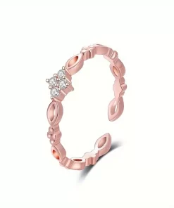 Λαμπερό rose gold Δαχτυλίδι με Ζιργκόν