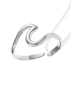 Alternative view of Σικ Δαχτυλίδι Ανοξείδωτο με Κύματα silver