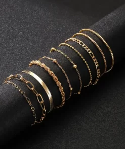 Alternative view of 11pcs αλυσίδες με ρόμβους gold