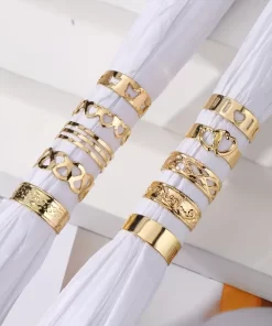 Alternative view of 10τμχ Σετ Gold Γεωμετρικό Δαχτυλίδι Ποδιών Summer Foot Ring