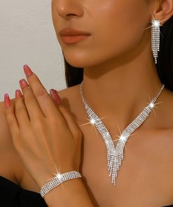 Alternative view of Σετ Κοσμημάτων Γυναικείο με Κολιέ με Φούντα σε Σχήμα V