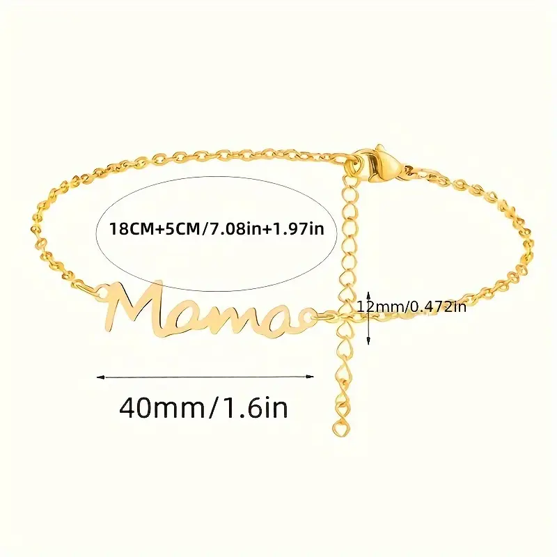Εξαιρετικό Βραχιόλι Με Σχέδιο Mama - Gold - Image 3