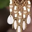 Alternative view of Bohemia Style Colorful Long Beaded Waterdrop Dangle Earring - Άσπρο