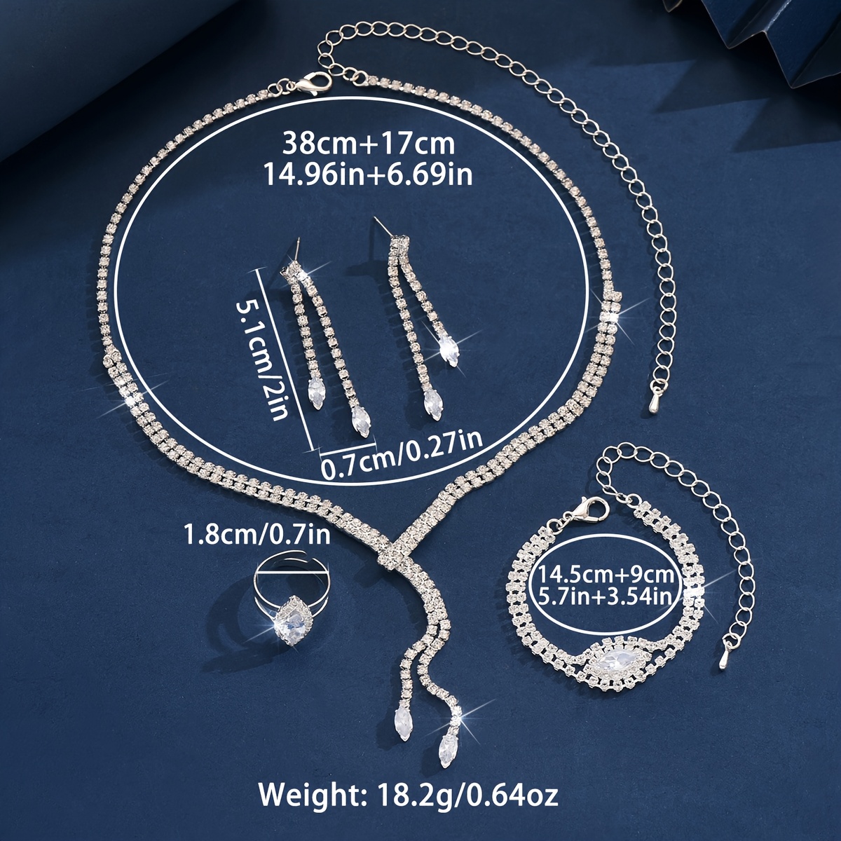 5pcs κομψό σετ κοσμημάτων νύφης - Image 5