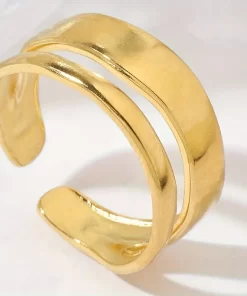 Ρυθμιζόμενο Ανοιχτό Δαχτυλίδι Μανσέτας gold