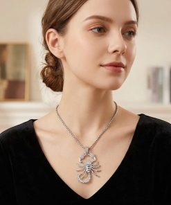 Trendy Zircon Golden Scorpion μενταγιόν SILVER