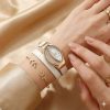 Ασπρο Ρολόι Quicksand Oval Pointer Quartz Casual