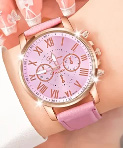 Ροζ Ρολόι Quartz με Ροζ Λουράκι