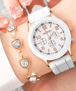 Λευκό Αναλογικό Ρολόι Quartz